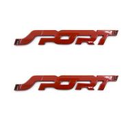LIGHTKOREA 2Pcs 3D Sport Metal Point Emblem Side Fender Trunk Emblem Vehicle Car Motorcycle Badge Decals (Glossy Red)