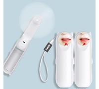 lightlux Portable Handheld Fan USB Rechargeable 4000 mah,3 In 1 Electric Mini Fan Battery Powered 3 Speeds, Small Personal Desk Fan for Men Women Kids (White-double)
