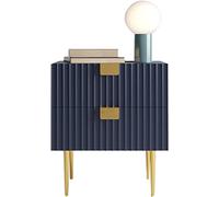 LightLuxuryNightstandWith2DrawersForBedroom,NordicWindBedsideTableWoodChestOfDrawers,ModernMinimalistStorageCabinetMetalHigh-legTitaniumLo(Size:50X40X60CM,Color:Nights needed