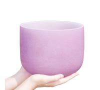 Lightly Frosted Crystal Singing Bowl, Hand Polishing Chakra Sound Bowl Sound Healing Instrument, Gift for Yoga Meditation Zen (Color : Violet 432Hz_12Inch C)