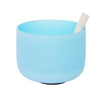 Lightly Frosted Crystal Singing Bowl, Hand Polishing Chakra Sound Bowl Sound Healing Instrument, Gift for Yoga Meditation Zen (Color : Blue 432Hz_9Inch F)