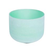 Lightly Frosted Crystal Singing Bowl, Hand Polishing Chakra Sound Bowl Sound Healing Instrument, Gift for Yoga Meditation Zen (Color : Green 432Hz_8Inch G)