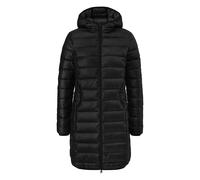 Lightly Padded Long Hooded Puffer Jacket Women QS Noir M