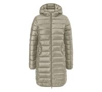 Lightly Padded Long Hooded Puffer Jacket Women QS Vert XS