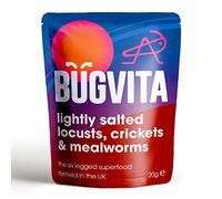 Lightly Salted Locusts, Crickets & Mealworms | 20g | Farmed in the UK | Ready to Eat | For Human Consumption