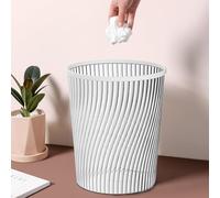 Lightly Threaded Modern Trash Can, Vertical Light Translucent Large Capacity Trash Can, Stylish for Living Room, Bedroom & Bathroom (White)