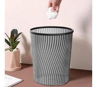 Lightly Threaded Modern Trash Can, Vertical Light Translucent Large Capacity Trash Can, Stylish for Living Room, Bedroom & Bathroom (Black)