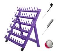 lightmay Braiding Hair Rack with 60 Pegs Standing Versatile Extension Hair Holder with 60 Spools - Ergonomic Braid Stand for Stylists - Time-Saving (purple)