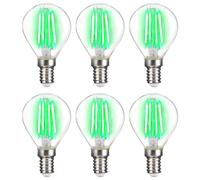 LightMe 6-Pack LED Filament Drop Bulbs 4W E14 Clear Green P45 Deco [EEK: x]