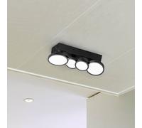 LIGHTME Aqua LED ceiling light GU10 4-bulb black