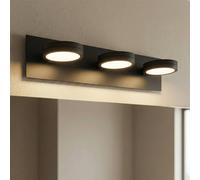 LightMe LED mirror light, Aqua down, 3-bulb, black