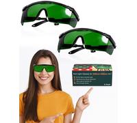 LIGHTMEUP Red Light Therapy Glasses, Eye Protection for Infrared and LED Sessions, Deep Green Glasses with 200-2000nm Harmful Wavelength Blocking, Keep Visibility, Full Coverage