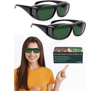 LIGHTMEUP Red Light Therapy Glasses,Eye Protection for Infrared & LED Light Sessions-Blocks 200-2000nm Harmful Wavelengths,Maintain Visibility,Lightweight Comfortable Red Light Goggles 2 Pairs