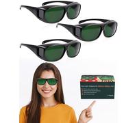 LIGHTMEUP Red Light Therapy Glasses,Eye Protection for Infrared & LED Light Sessions-Blocks 200-2000nm Harmful Wavelengths,Maintain Visibility,Lightweight Comfortable Red Light Goggles 3 Pairs