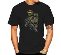 Lightn Men T-Shirt Master Chief T Shirt Tshirt -L Black