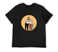 Lightn T-Shirt Tin-Tin Et Le Capitaine Men's T Shirt Black XL