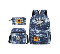 (Lightning) 3pcs Gta5 Grand Theft Auto Student Schoolbag Backpack Small Shoulder Bag Pen Bag