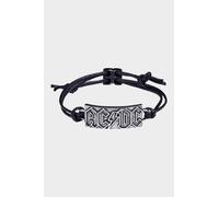 Lightning Band Logo 3D Sculpted Pewter Wristband AC/DC Black One Size