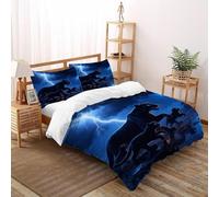 Lightning Black Panther Duvet Cover Set Soft Comforter Cover,Wildlife Theme Print Pattern 3 Piece Bedding Set with Pillowcase All Season Quilt Cover with Zipper for Kids Adults Super King(260x220cm)