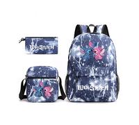 (Lightning Blue 3) Stitch 3pcs Sets Backpack Mochila Kids Capacity Bags-1