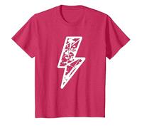 Lightning Bolt Alternative Kids White Monochrome Splatter T-Shirt, Youth, Red Heather, 2T