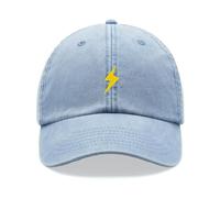 Lightning Bolt Baseball Cap Vintage Washed Unisex Dad Hat Adjustable Light Blue