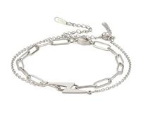 Lightning Bolt Bracelet for Men Women Lightning Flash Thunder Charm Dainty Beaded Bracelets Stainless Steel Layered Chain Bracelets Jewelry Gifts, 6.7-8.67 inches, Stainless Steel, no gemstone