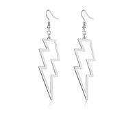 Lightning Bolt Drop Dangle Earrings for Woman 14K Gold Sliver Lightning Bolt Earrings Flash Thunder Earrings Punk Fashion 80's Party Jewelry Accessories Halloween Gifts, Zinc