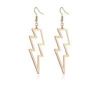 Lightning Bolt Drop Dangle Earrings for Woman 14K Gold Sliver Lightning Bolt Earrings Flash Thunder Earrings Punk Fashion 80's Party Jewelry Accessories Halloween Gifts, Zinc