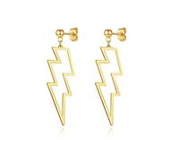 Lightning Bolt Drop Dangle Earrings for Woman 14K Gold Sliver Lightning Bolt Earrings Flash Thunder Earrings Punk Fashion 80's Party Jewelry Accessories Halloween Gifts, Zinc