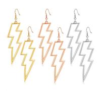 Lightning Bolt Drop Dangle Earrings For Woman Statement Flash Thunder Hook Earrings Punk Fashion Jewelry, Metal, dangle