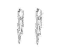 Lightning Bolt Drop Dangle Earrings For Women Men Statement Cubic Zirconia Flash Thunder Hoop Earrings Cool Tiny Huggie Hoops Punk Fashion Jewelry Gift Gothic Hip Hop Style, Metal, Cubic Zirconia