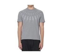 Lightning Bolt Gray T-Shirt - male - Neil Barrett - T-Shirts - Gray - L - Tops L