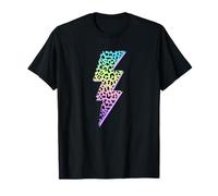 Lightning Bolt Leopard Cheetah Print Multi Color T-Shirt
