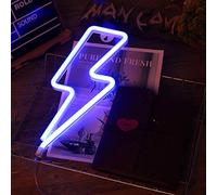 Lightning Bolt Neon Signs, Lightning Bolt Wall Decorative LED Neon Sign, Battery and USB Operated Neon Sign, Neon Lights for Bedroom, Christmas(Blue)