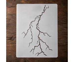 Lightning Bolt Stencil | Reusable Nature Street Art Inspirational Graffiti for Painting on Wood, Glass, Wall, Rock, Fabric, Walls, Canvas, Glassware | Lightening Bolt Stencil (7"x 9" (2))