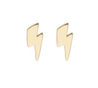 Lightning Bolt Stud Aladdin Sane Earrings - 925 Silver Gold Finish, Bold Jewellery Cute Gifts, Womens Petite, Fashion Design Gift Costume Jewellery (Gold)