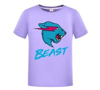 Lightning Cat YouTube Gamer Boys Girls 100% Cotton T-Shirts Unisex Kids Tee (Purple,9-10 Years,9 Years,10 Years)
