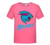 Lightning Cat YouTube Gamer Boys Girls 100% Cotton T-Shirts Unisex Kids Tee (Rose Red,9-10 Years,9 Years,10 Years)