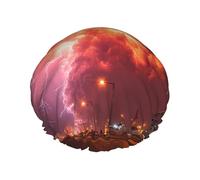 Lightning Cloud Double Layer Shower Cap for Women Waterproof and Durable Protects Hair During Bath, Beauty