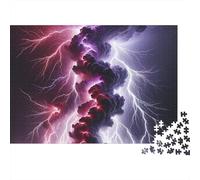 Lightning Clouds 1000 Piece Jigsaw Puzzle Puzzle Game for Family Thunder Sky Jigsaw Puzzle for Adults Relax Focus 38x26cm/1000pcs