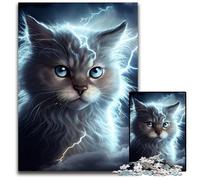 Lightning Cosmic Cat Jigsaw Puzzles for Adults, 1000 Piece Wooden Jigsaw Puzzles for Adults Challenging Brain Teaser for Teenagers, Family Game Night Fun 50x75CM/19.68x29.52inch
