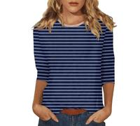 Lightning Deals Cocila Long Sleeve Plain Shirts for Women 2024 UK Crewneck Loose T Shirt Blouse Tops for Work Fashion Strip Pullover Basic Style Ladies Casual Tunic Outgoing Wea Outlet Clearance Uk