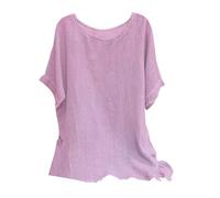 Lightning Deals Of The Day Cocila Casual T Shirts for Women Cotton Linen Crew Neck Solid Color T Shirt Plus Size Half Sleeved Top Shirts Fashion Work Blouse Lightweight Ladies Gifts Ideas Clearance