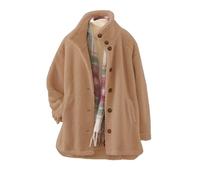 Lightning Deals of The Day Prime Fleece Jacket Women Winter Warm Solid Color Fleece Coat With Pockets Oversized Long Sleeve Fluffy Cardigan Casual Button Down Recent Orders Placed Me Khaki