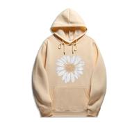 Lightning Deals of The Day Sweatshirts for Women UK Oversized Lady's Autumn Hoodie Daisy Butterfly Print Drawstring Hoodie Fashion Plus Size Sale Clearance Items 1P (Khaki, XXXL)