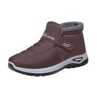 lightning deals of the day today sale Ladies Waterproof Winter Rain Snow Mid Calf Womens Warm Walking Boots Wide Calf Boots Non Slip Leather Boots Round Toe walking shoes for women uk
