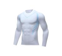 Lightning Deals of The Day Today Sale Summer Tops for Men UK 2024 New Version Shaping Long Sleeved Shirt Energxcell Shaping Vest Crewneck Slimming Compression Mens Fashion Tshirt White