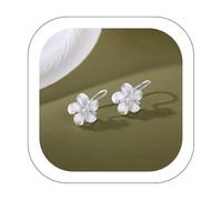 Lightning Deals Of Today Prime 925 Sterling Silver Perilla Flower Earrings Women's Flower Nail Earrings Beautiful Earrings, Sterling Silver Sparkling Infinity Stud Earrings, Hypoallergenic Earrings