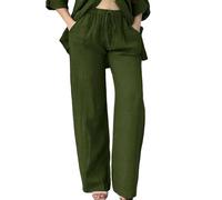 Lightning Deals Of ToDay Prime By Hour Womens Linen Trousers Casual Ladies Cotton Linen Pants Drawstring Elastic Waist Summer Pants with Pockets Lightweight Comfy Trousers Mens Trainers Sale